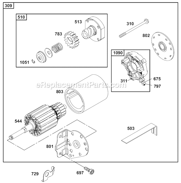 Page G Diagram and Parts List for 19B400SERIES  Briggs and Stratton Engine